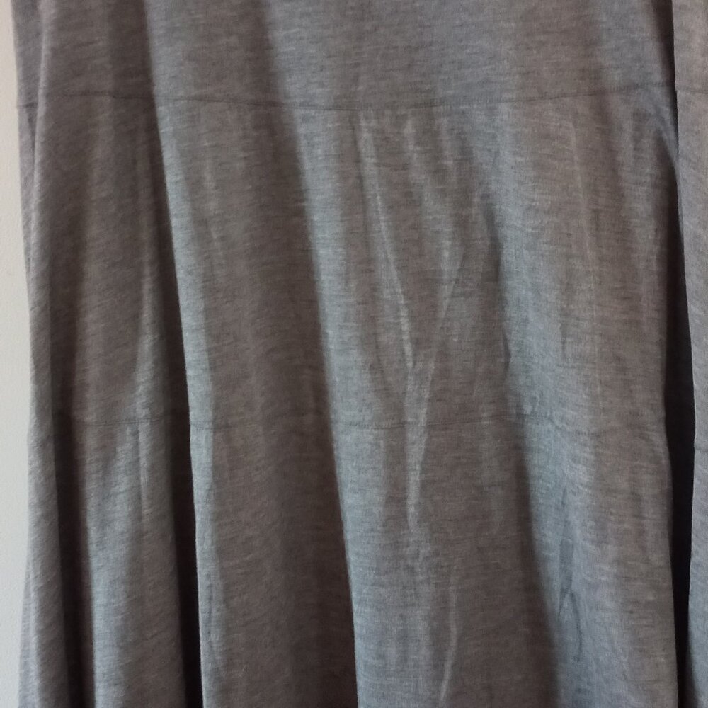 EILEEN FISHER silk blend grey tiered maxi skirt - Picture 8 of 11